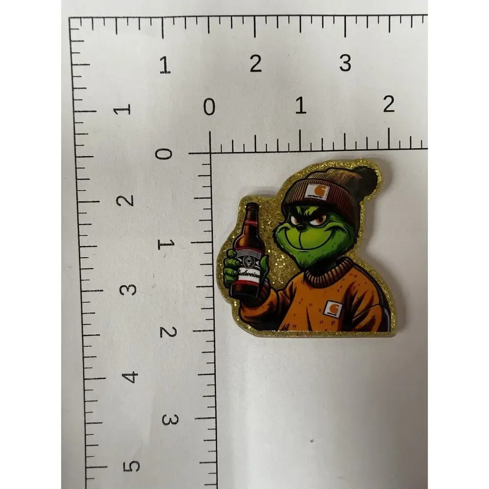 6 Pc Blue Collar Grinch Acrylic Flatbacks